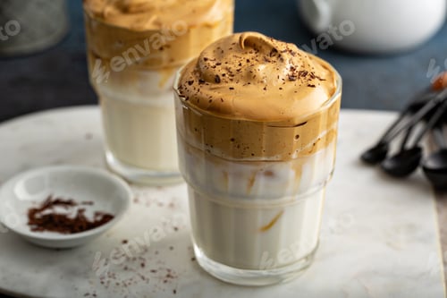 Preview: Dalgona coffee or whipped instant coffee