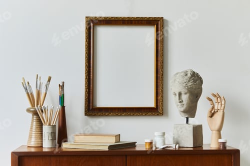 Preview: Stylish composition of artist workspace room