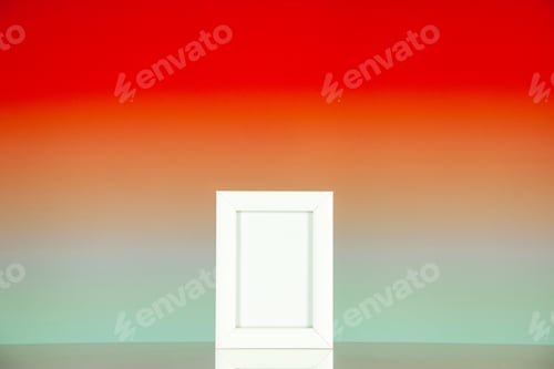 Preview: front view white picture frame on light red background portrait family color photo shoot picture