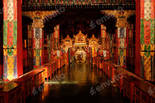 Preview: Inside of a beautiful Tibetan temple