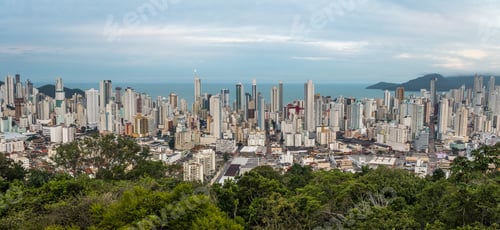 Preview: Panoramic aerial view of Balneario Camboriu city - Balneario Camboriu, Santa Catarina, Brazil