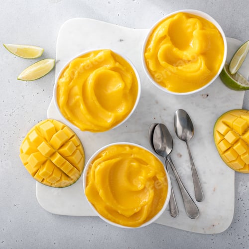 Preview: Mango ice cream or nice cream, blended frozen mango dessert