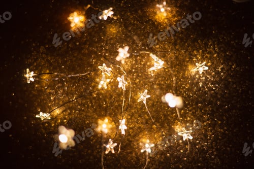 Preview: Amazing gold background with stars lights bokeh.