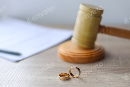 Preview: Judge gavel and divorce documents in divorce concept