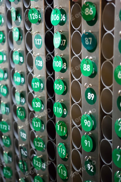 Preview: Green repeated numbers on a wall