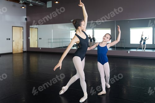 Preview: Ballet dancer lessons in studio with teacher and student