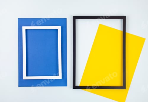 Preview: Abstract pastel colored paper texture with empty frames