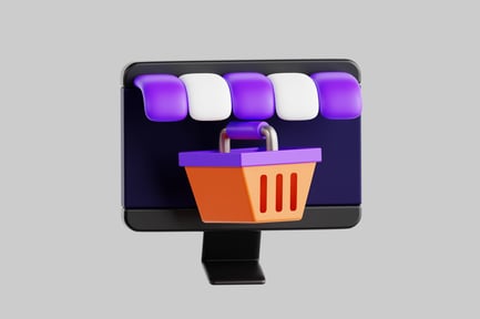 Preview: Online shop computer with basket