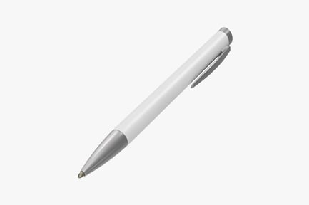 Preview: Sleek White & Silver Ballpoint Pen Mockup