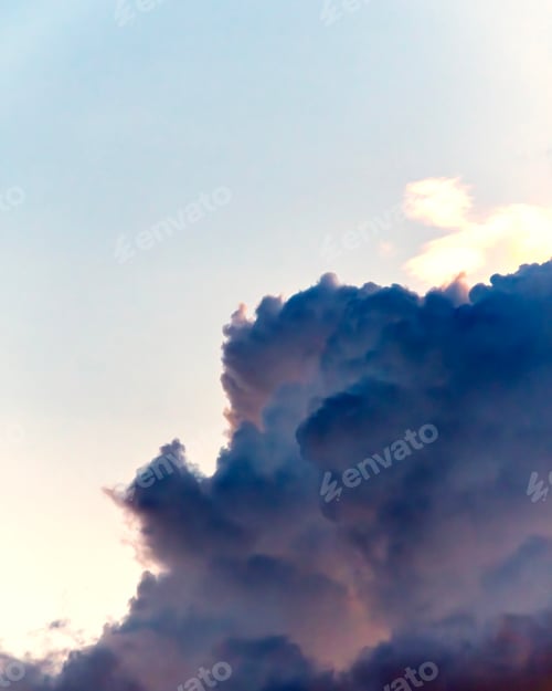 Preview: Dark storm clouds against a light sky, creating a dramatic and foreboding effect