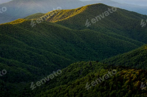 Preview: Beautiful landscape of Great Smoky Mountains National Park in Tennessee at sunset