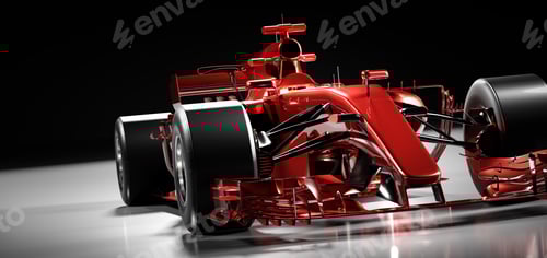 Preview: Fast red F1 car. Formula one racing sportscar.