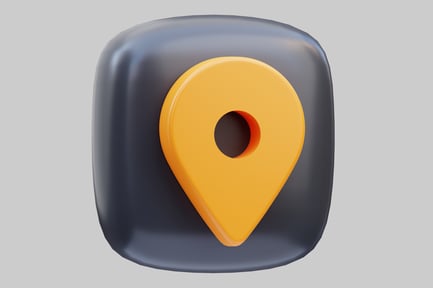 Preview: Square icon with orange map pointer