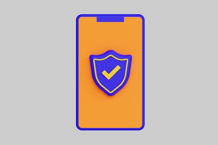 Preview: Secure smartphone with shield icon.