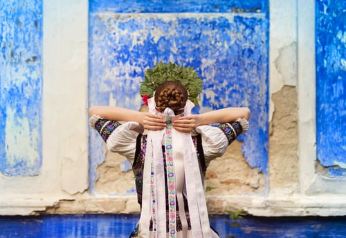 Preview: Beautiful woman in national folk costume