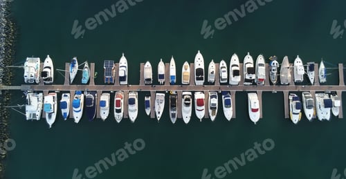 Preview: Aerial top view a lot of Yacht and sailboat are moored at the quay. Yacht and sailboat most popular