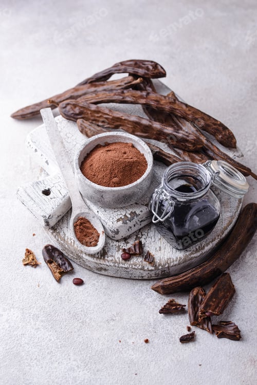 Preview: Carob pods, powder and molasses or syrup