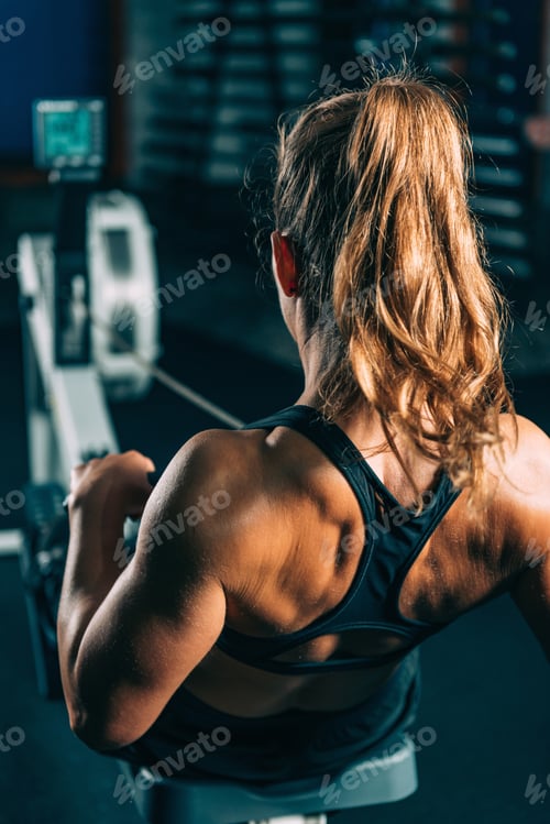 Preview: Cross training. Rowing machine exercising