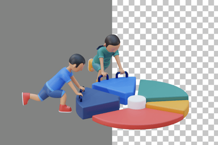 Preview: Infographic for Kid Monitoring Data in School 3D Illustration