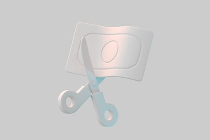 Preview: Paper money cut with scissors