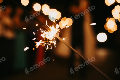 Preview: sparklers at the wedding of the newlyweds