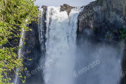 Preview: Water Over The Edge Of Snoqualime Falls In Washington State.