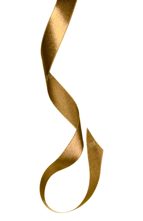 Preview: Shiny satin ribbon in brown color isolated on white background close up