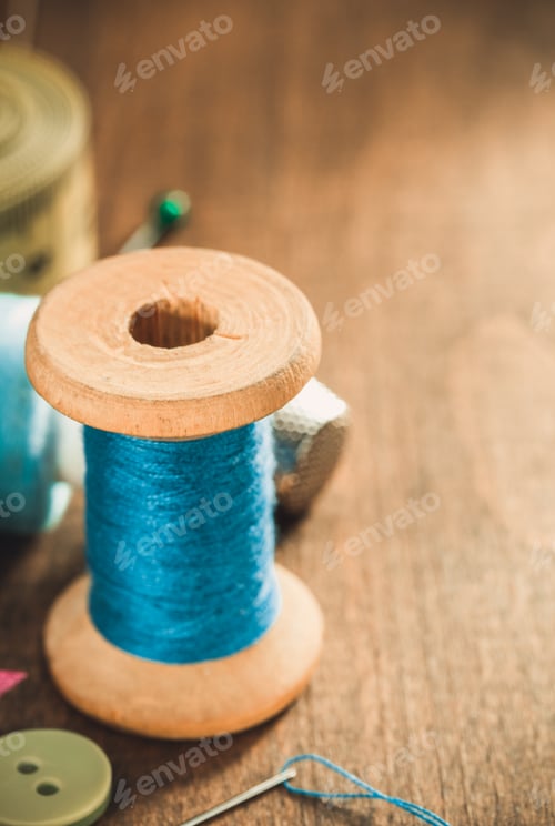 Preview: sewing tools and accessories on table