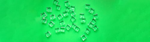 Preview: Ice Artificial Transparent Acrylic Pieces Plastic Reusable Food Background Top View Copy Space