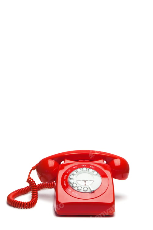 Preview: Antique Red Phone On A White Background
