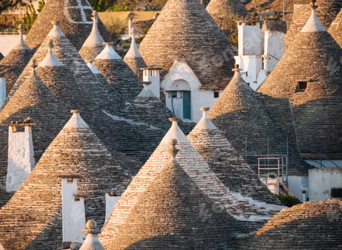 Preview: Drystone conical roofs of trullo houses, Alberobello, Puglia, Italy