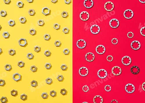 Preview: Split yellow red background metal pattern