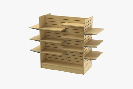 Vista previa: Expositor Slatwall con góndola y estantes