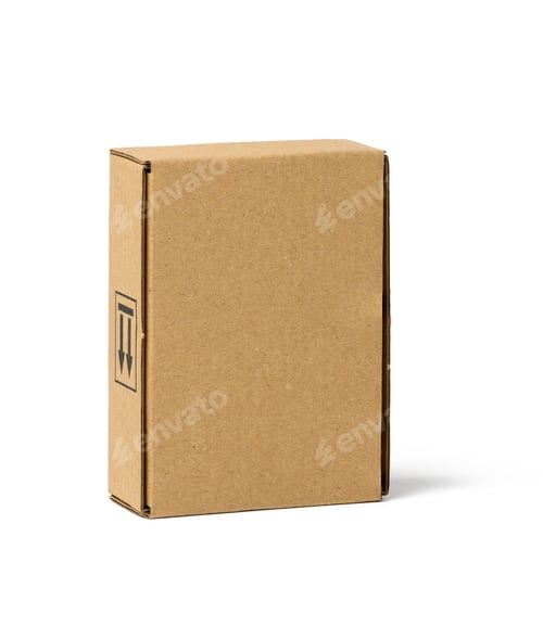 Preview: Box made of brown corrugated cardboard isolated on white background. Eco-friendly packaging of goods