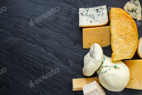 Preview: Cheese Many Different Types And Grades Hard And Soft With Mold Meal On The Table Tasty Serving Size
