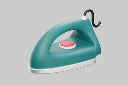 Preview: Cartoon iron turquoise appliance