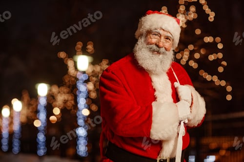 Preview: Santa Claus With Sack Outdoors