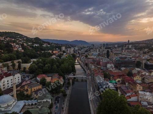 Preview: View of the historic center of Sarajevo, Bosnia and Herzegovina