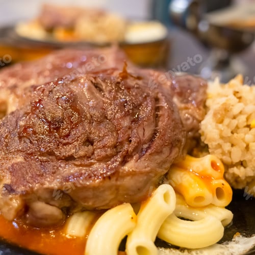 Preview: Sirloin Steak On Plate In A Restaurant