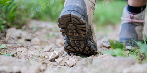 Preview: Hiker shoes walking on footpath