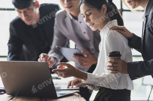 Preview: Meeting of colleagues, business partners brainstorm, discuss strategy analysis.