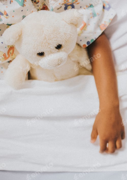 Preview: Sick girl in bed social banner template