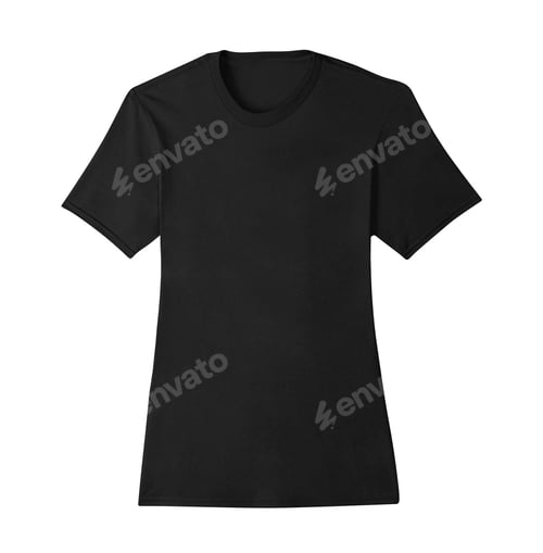 Preview: Black t-shirt isolated on white