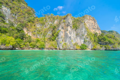 Preview: Sea, beach for travel background, Thailand. Nature landscape.
