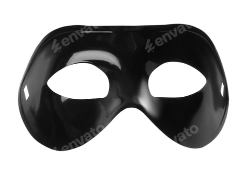 Preview: Black plastic theatre mask isolated on white