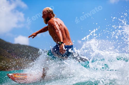 Preview: man surfing wave