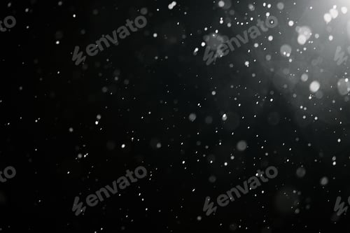 Preview: Falling snowflakes on dark background.