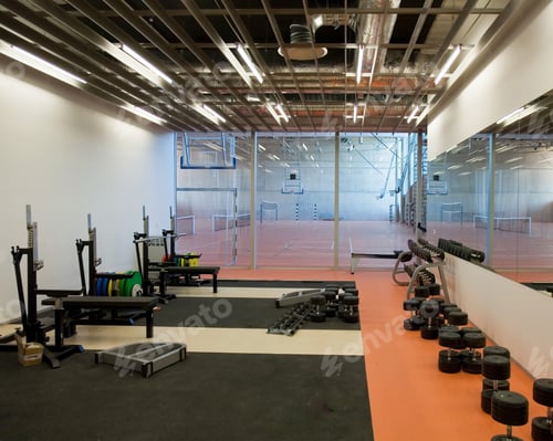 Preview: Weight Room in a Gymnasium