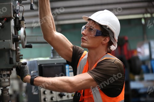 Preview: industrial factory employee working in metal manufacturing industry