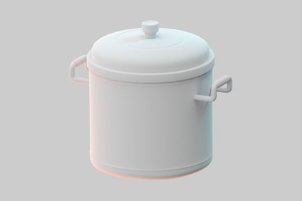Preview: White covered stockpot with handles